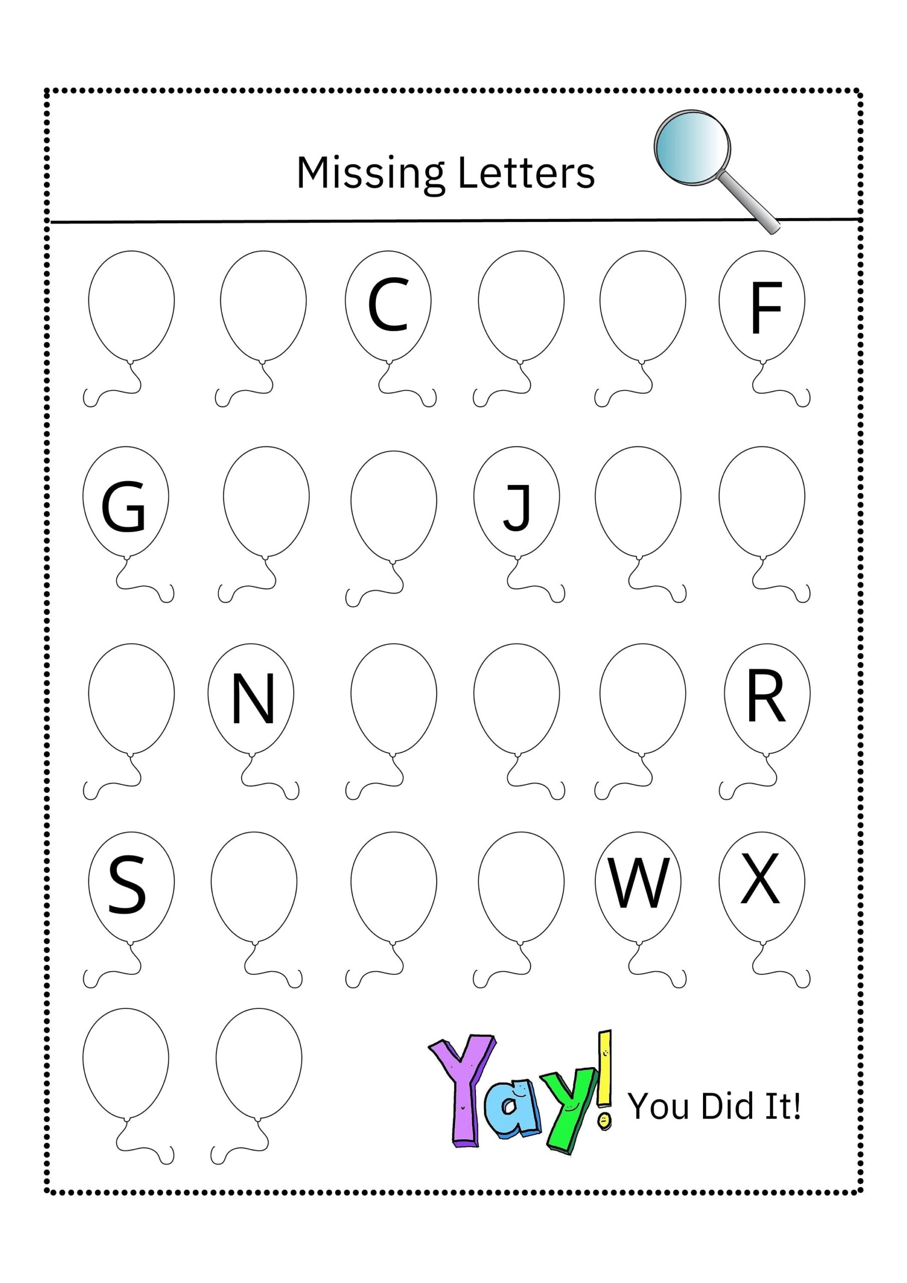 missing alphabet worksheet