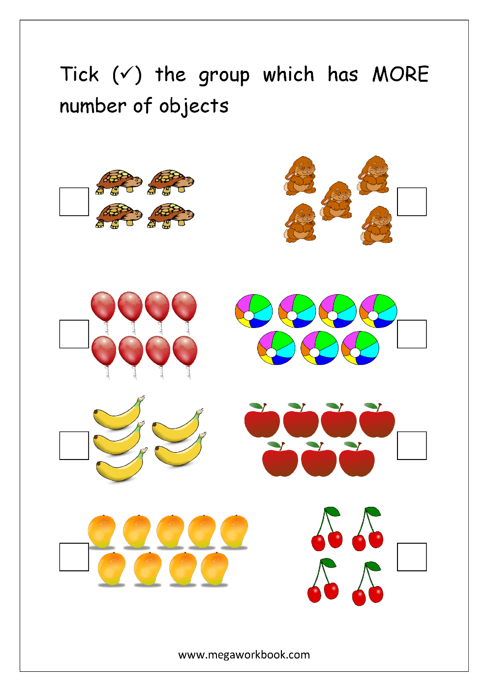 more and less worksheets