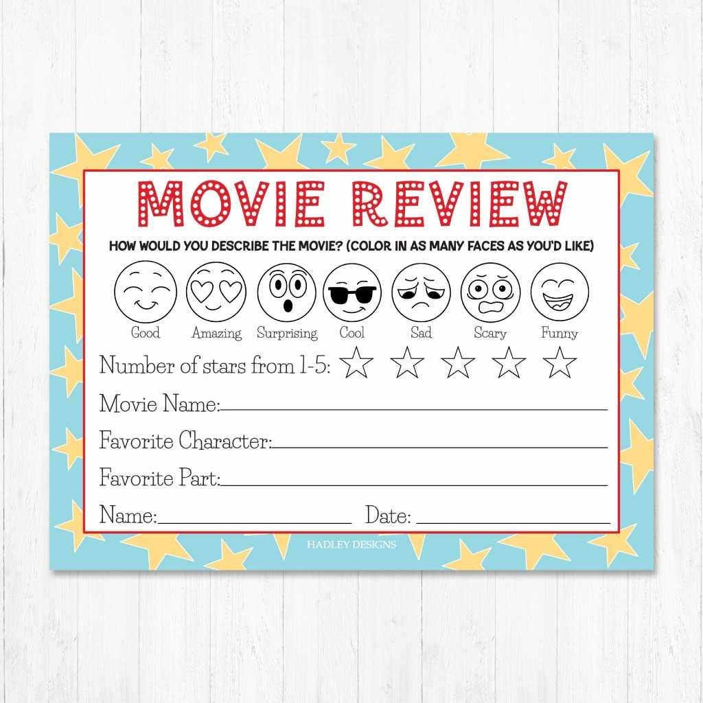 Movie Night Review Template Kids Movie Review Printable Movie 