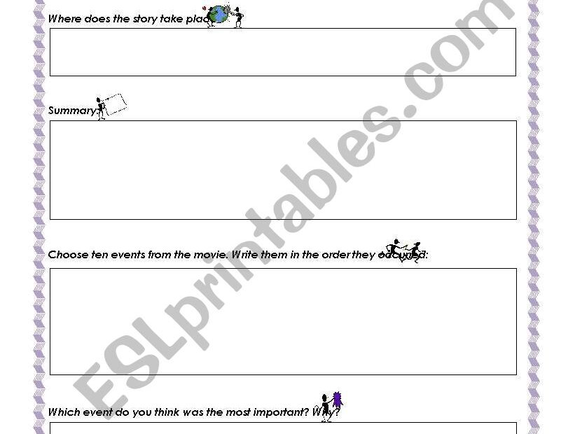 Movie Review ESL Worksheet By Denipinheiro