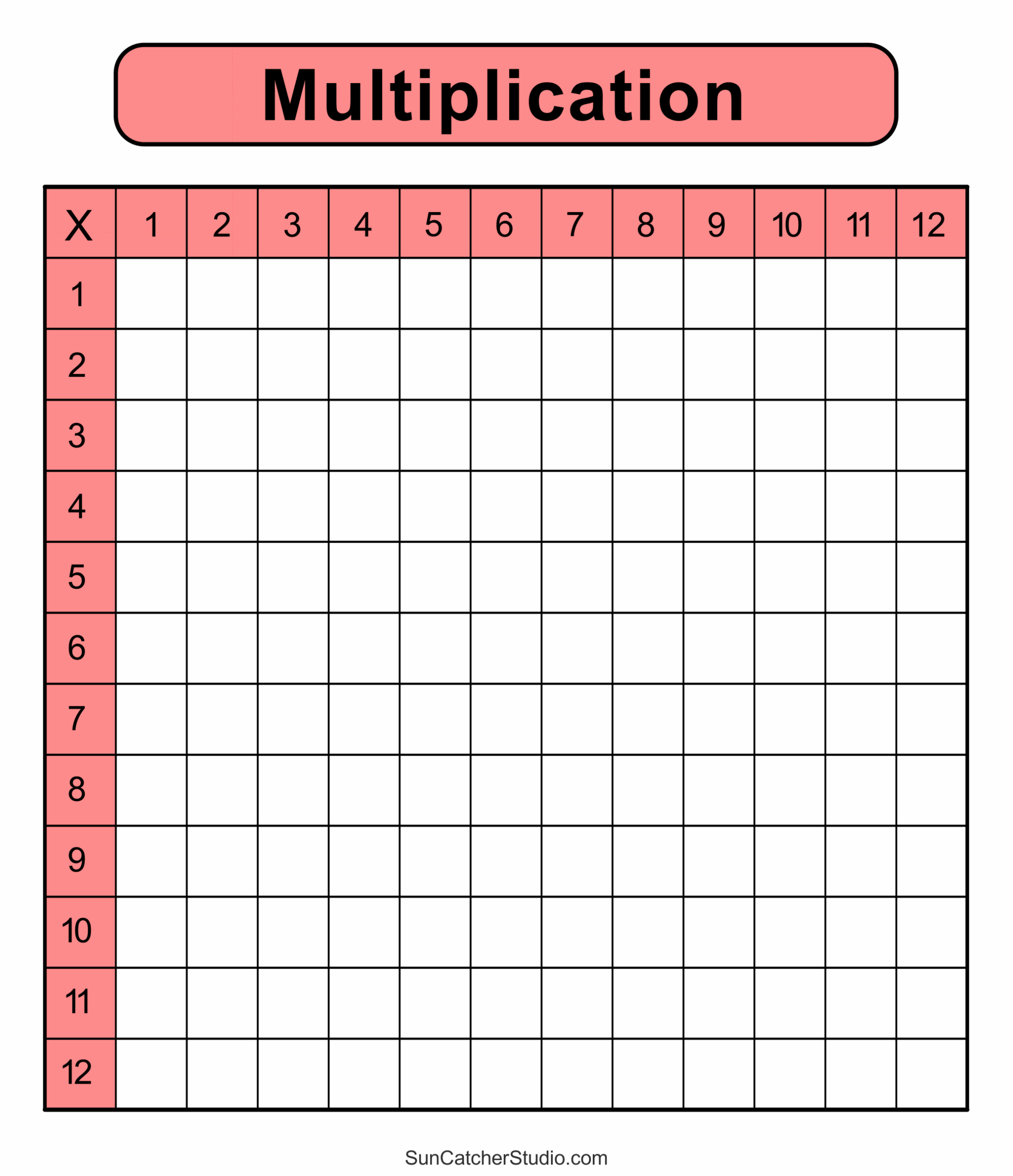 multiplication table printable worksheet pdf free