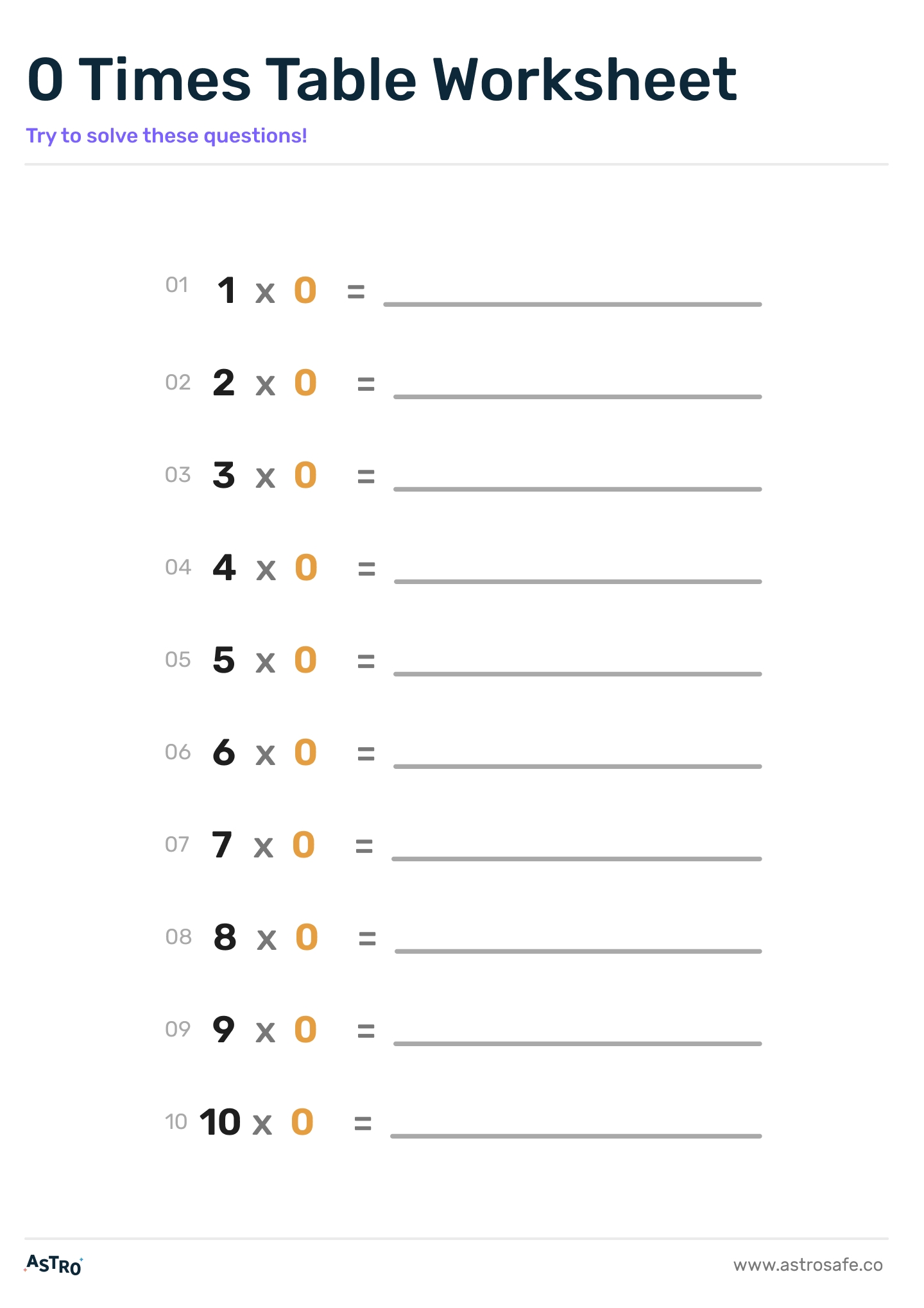 multiplication chart worksheet