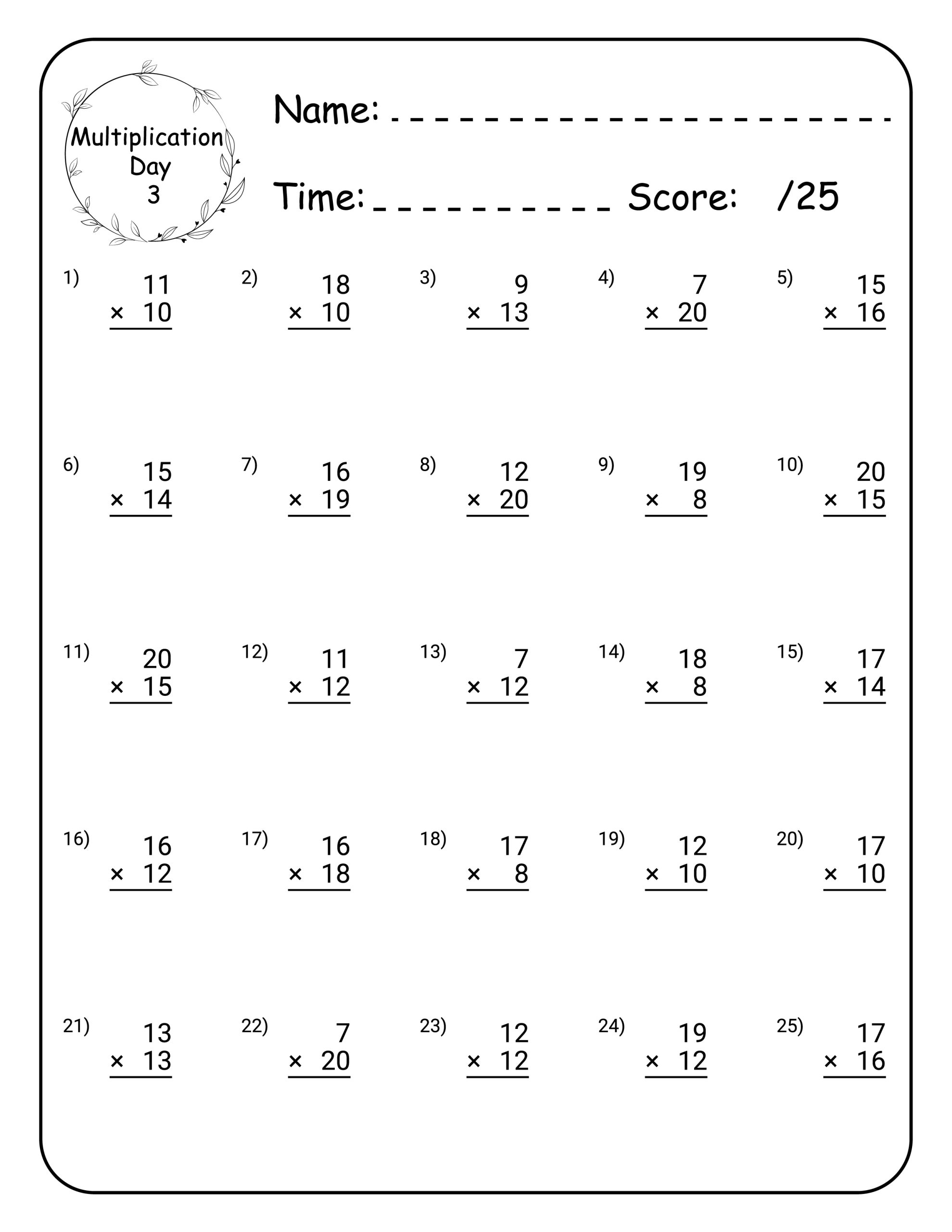 5 grade math worksheets