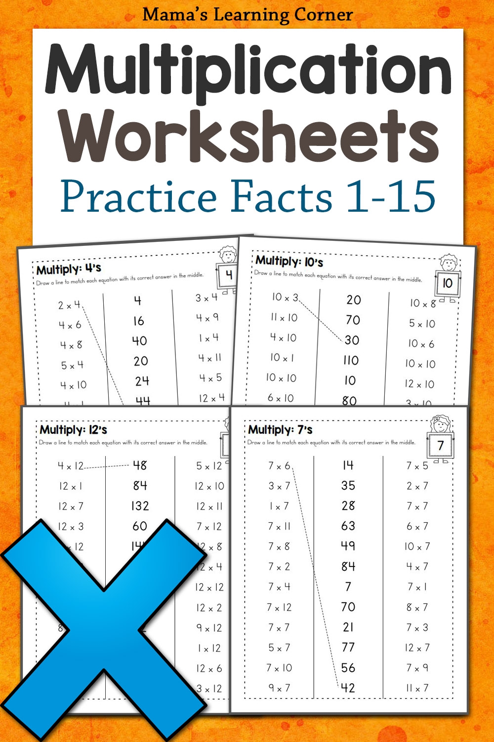 multiplication facts 6 worksheets