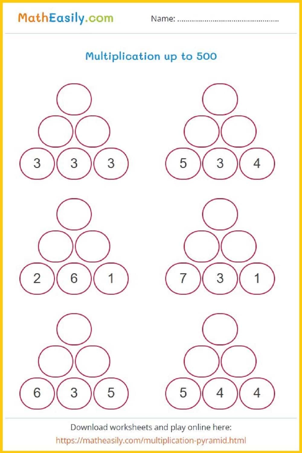 Multiplication Worksheets PDF Free Download