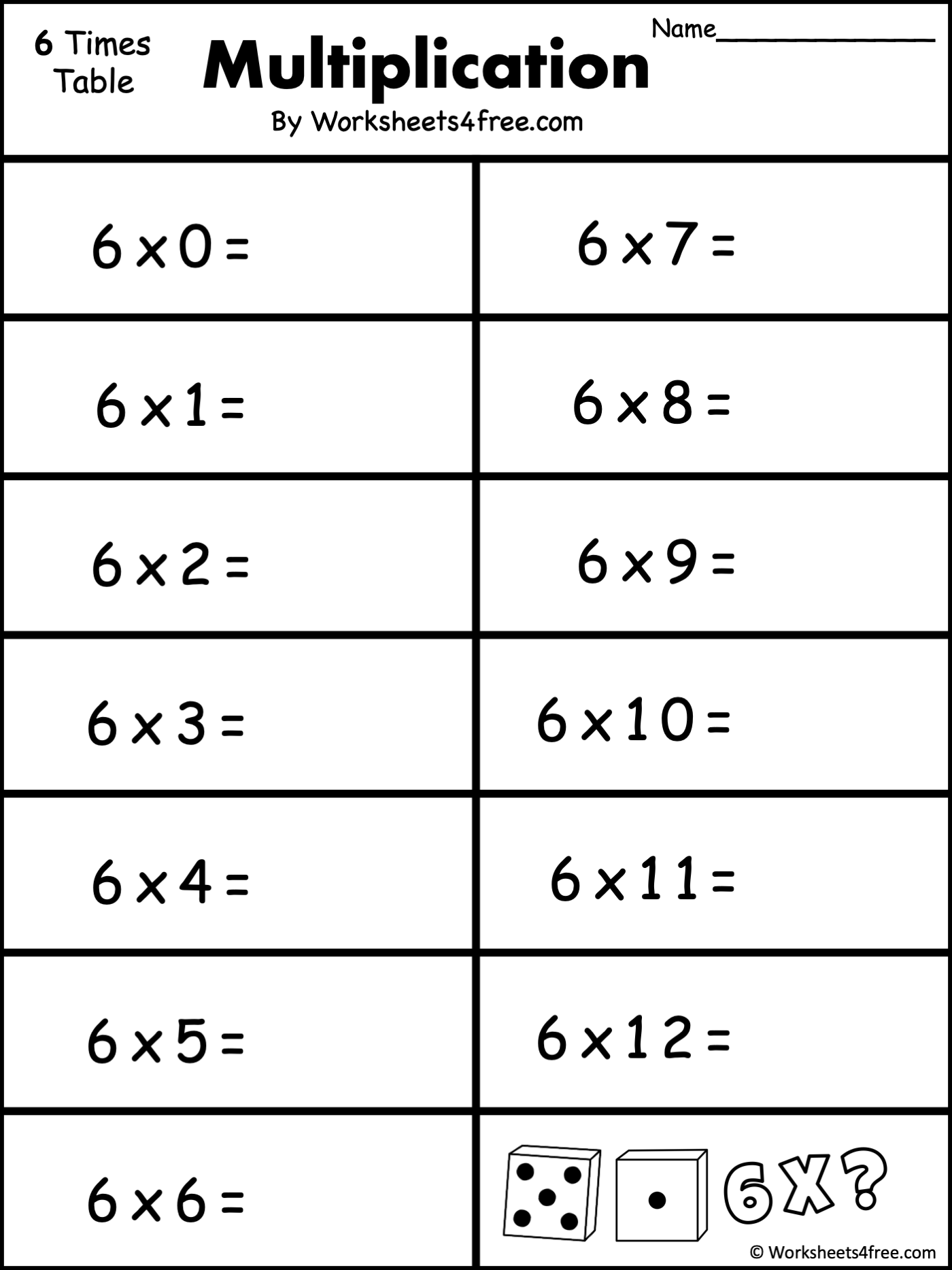 Multiply 6s Multiplication Facts Mamas Learning Corner Worksheets Library