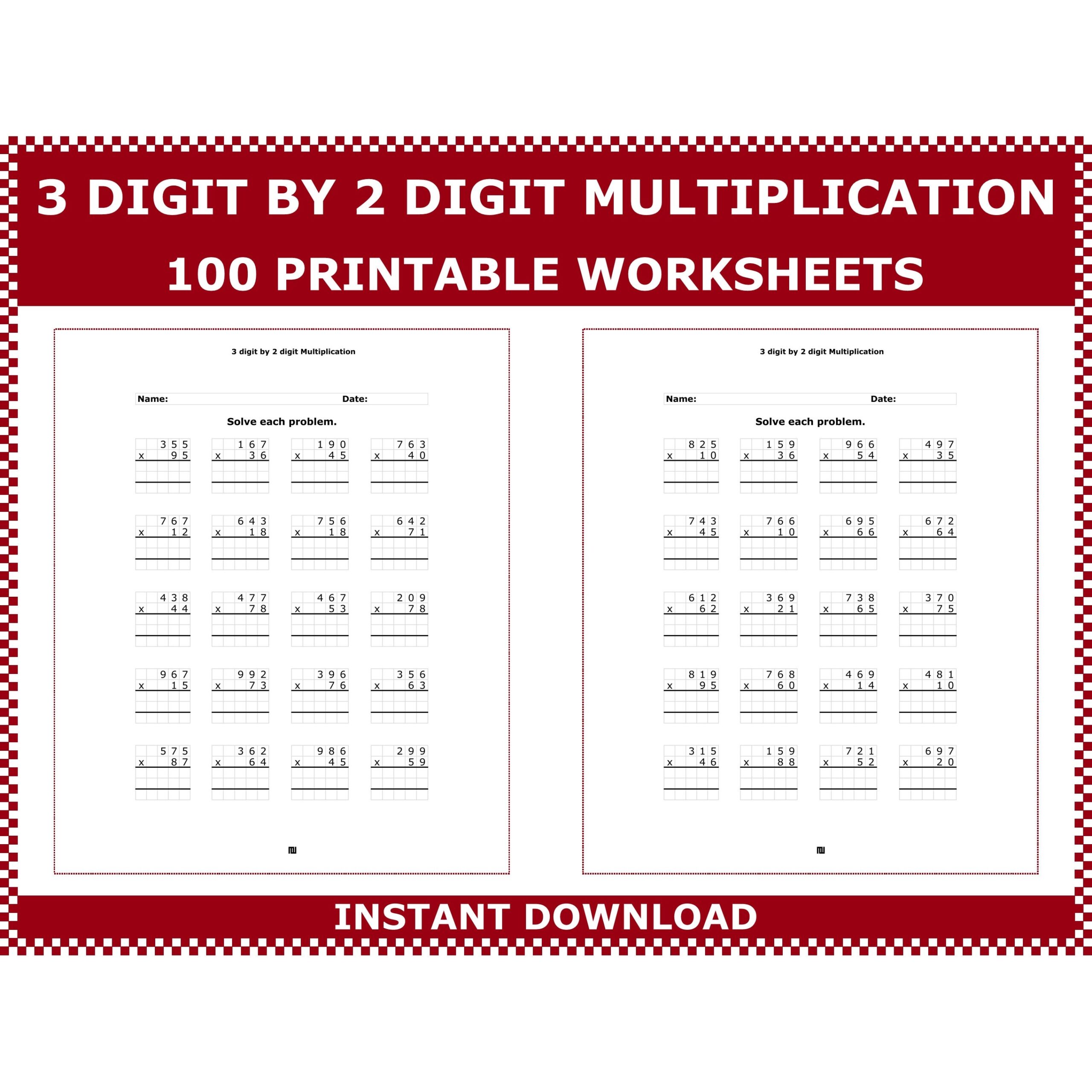 multiplication worksheets 3 digit by 2 digit