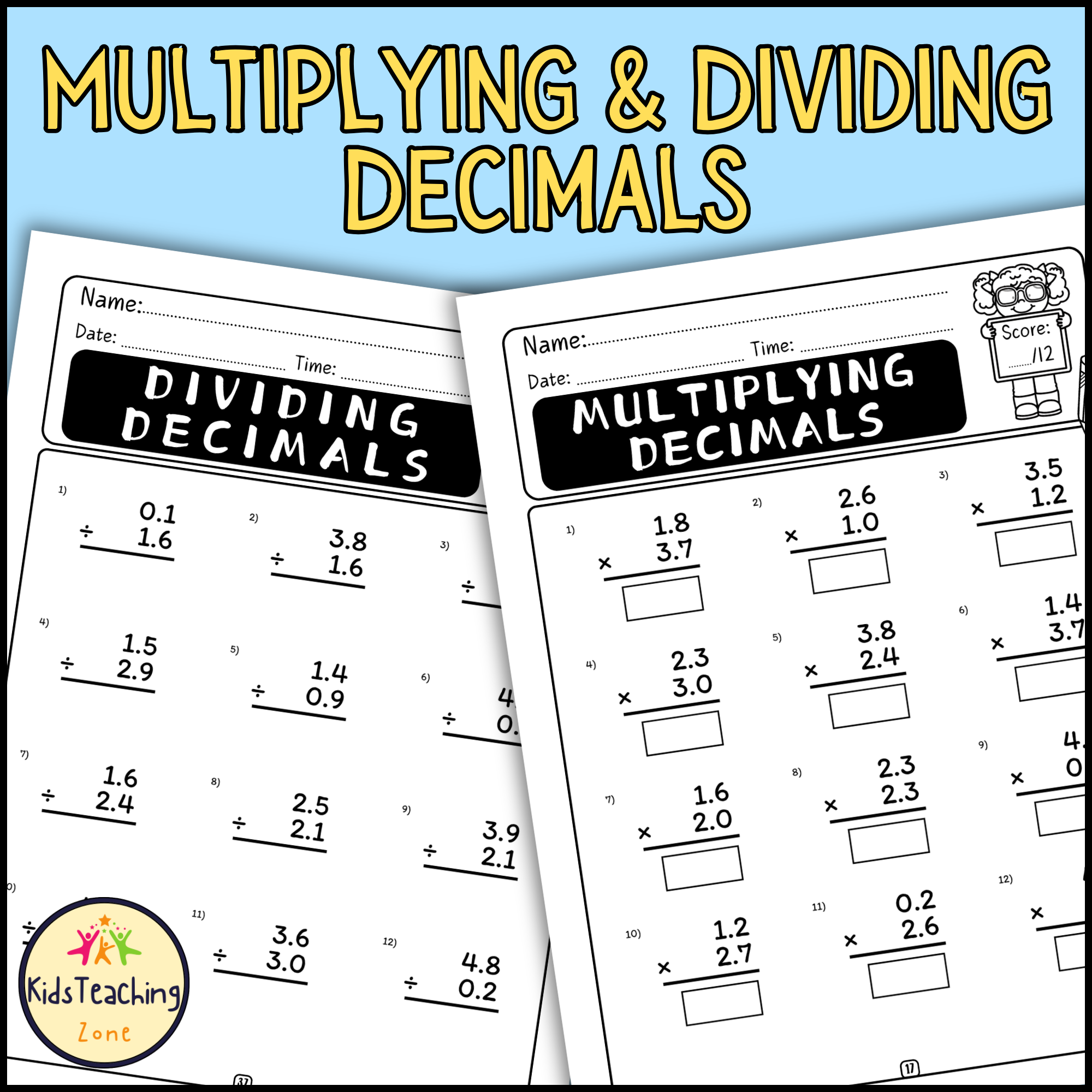 multiplying and dividing worksheets