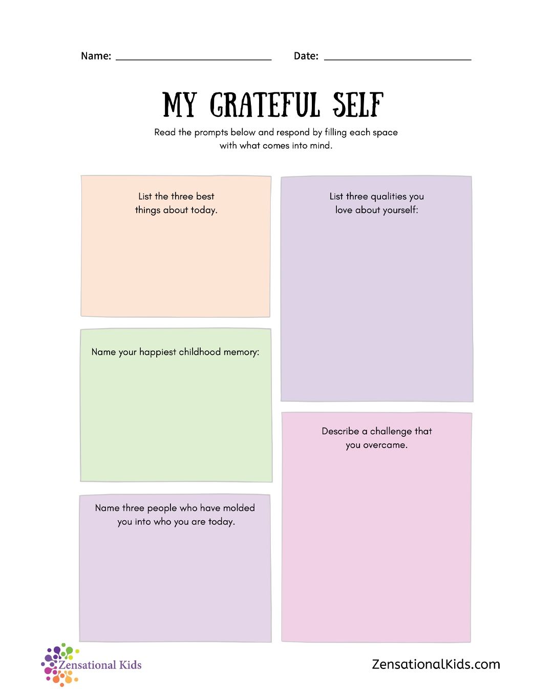 gratitude worksheet
