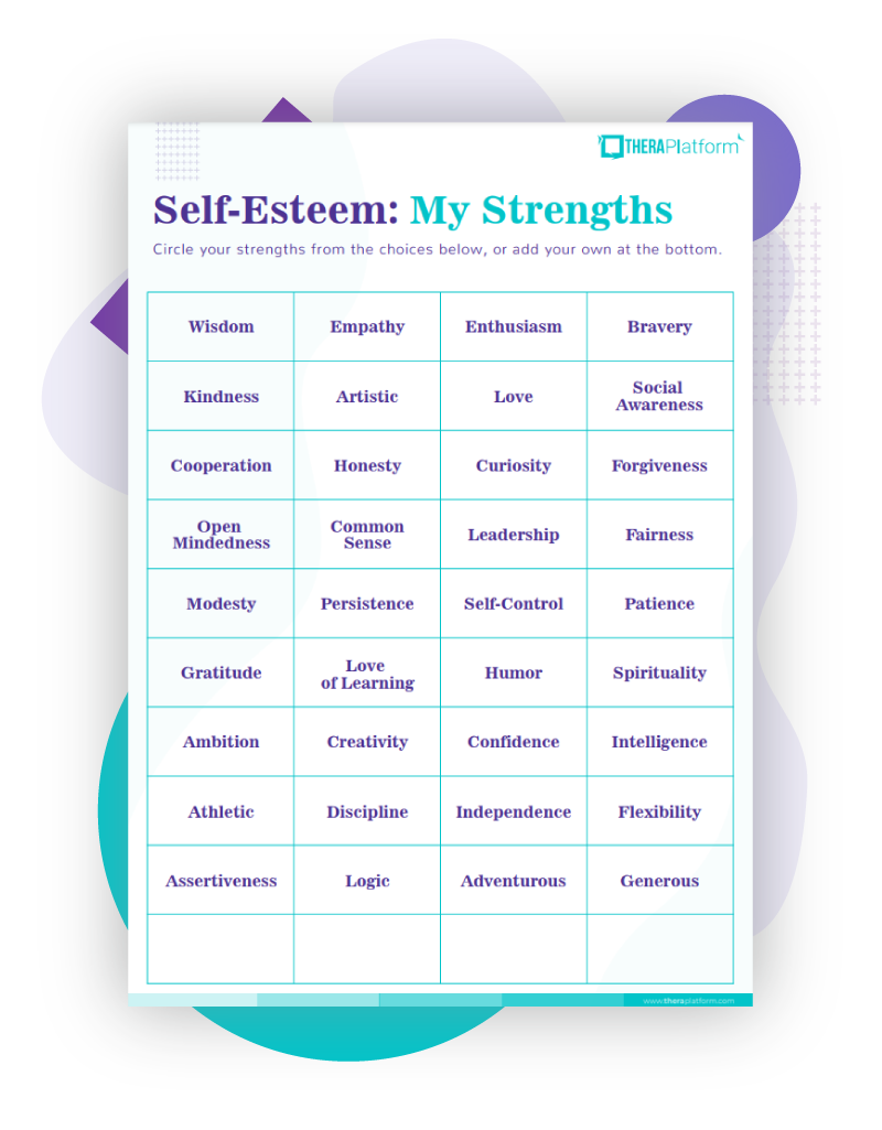 self worth worksheets for adults