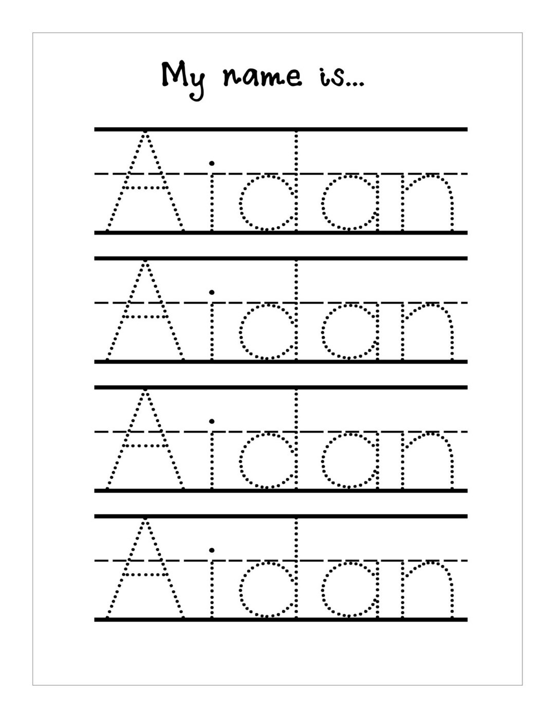 blank name tracing worksheets