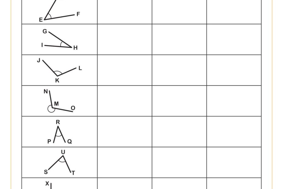 Naming Angles Worksheet PDF Printable Geometry Worksheet
