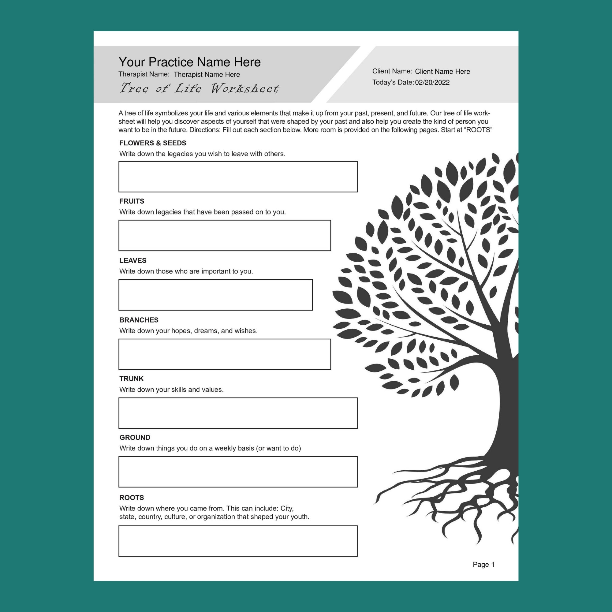 Narrative Therapy Worksheets Bundle 22 Fillable Printable PDF 