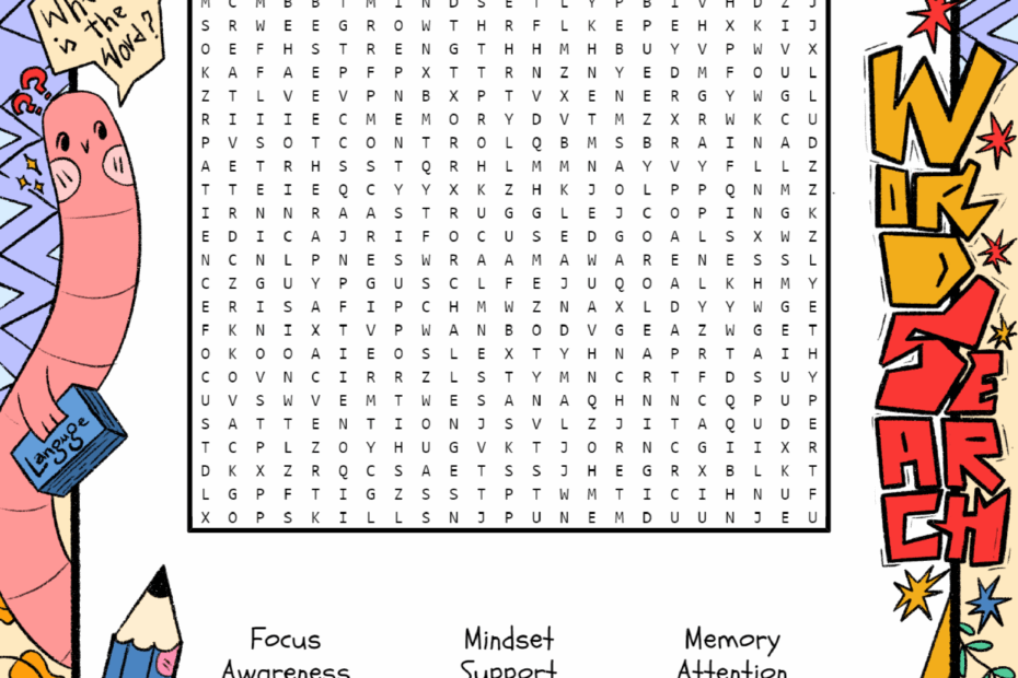 National ADHD Awarness Word Search Puzzle Worksheet Activities Made By Teachers