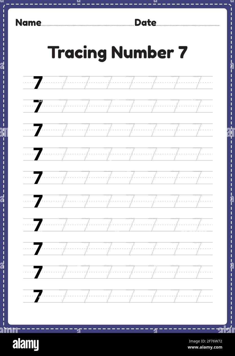 number 7 worksheets for preschool