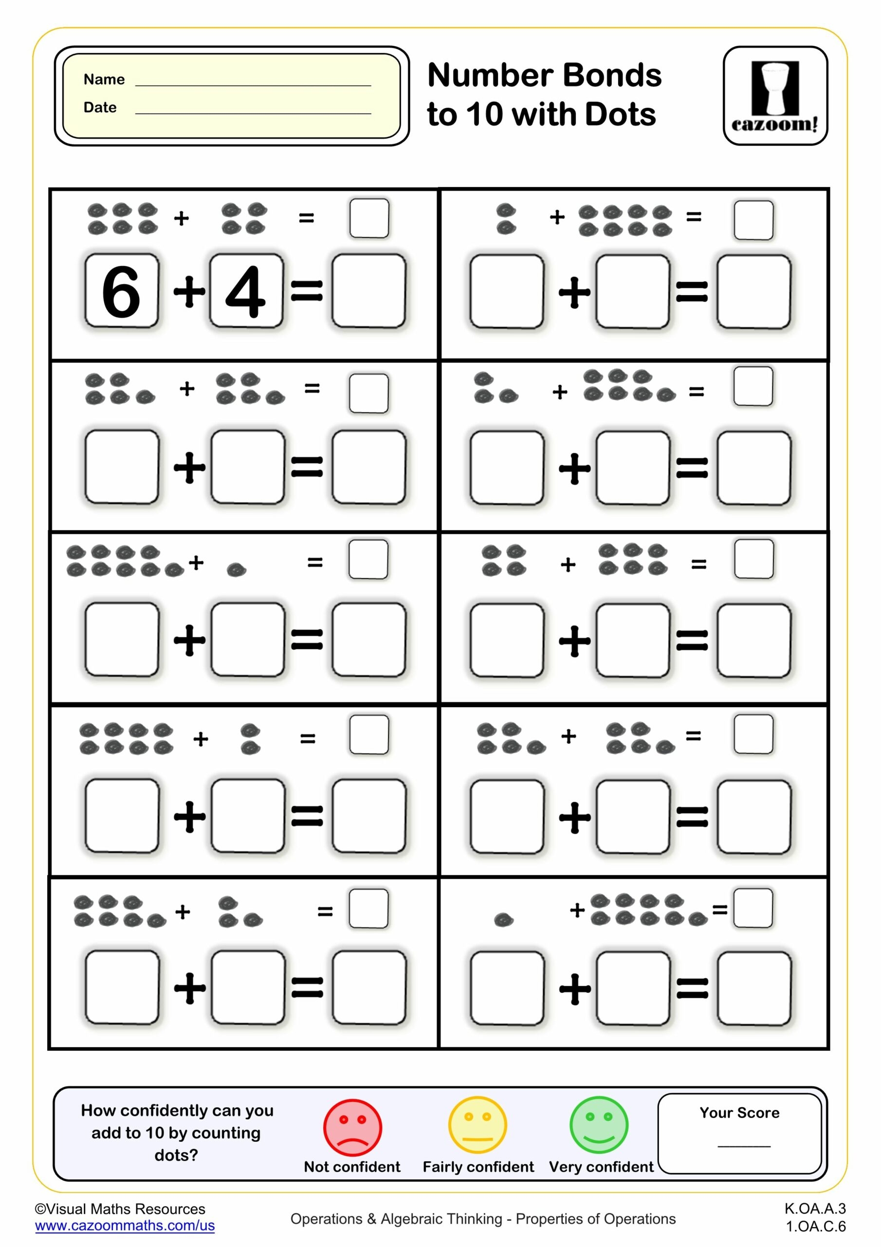 number bonds worksheet