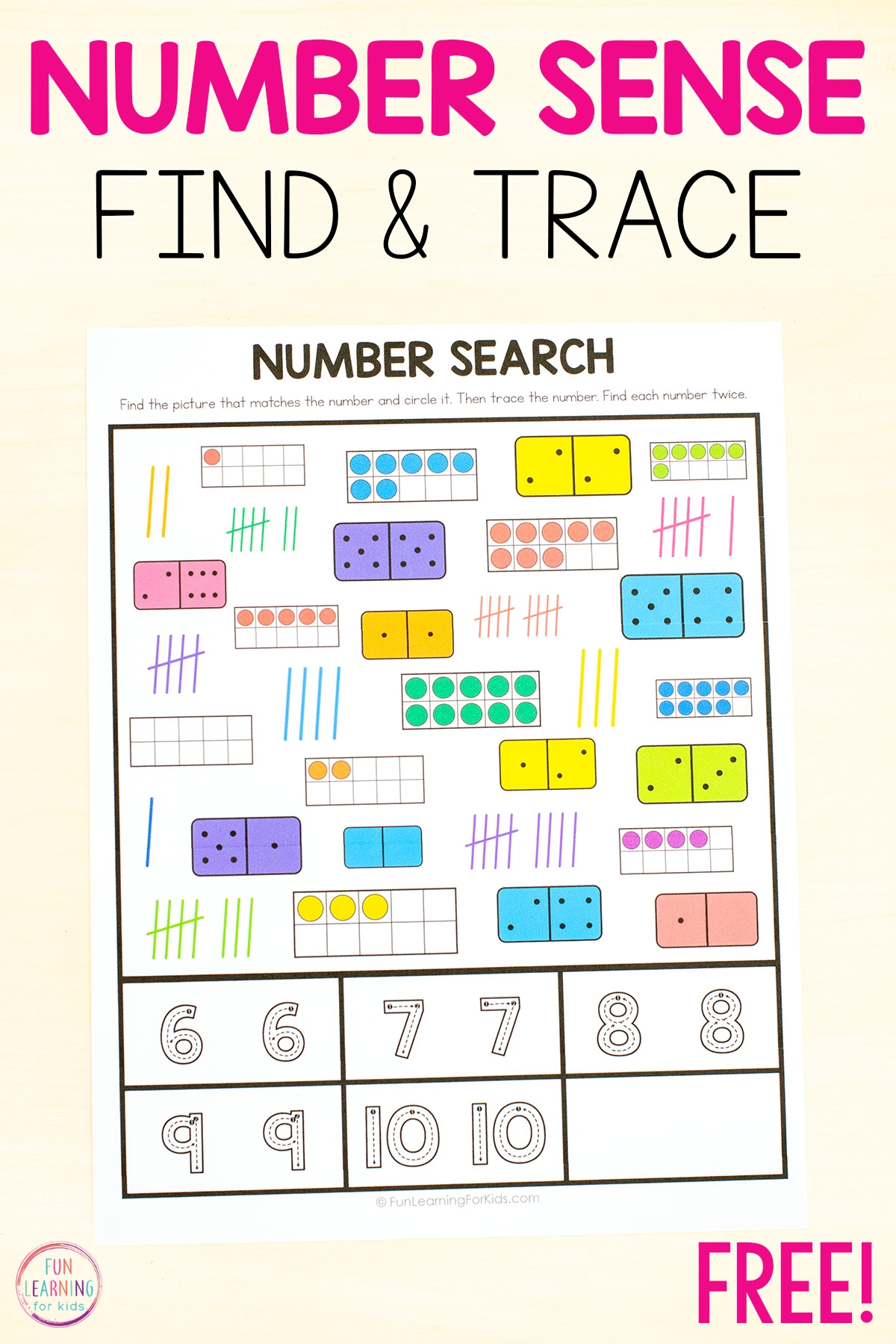 Number Sense Search And Find Worksheets