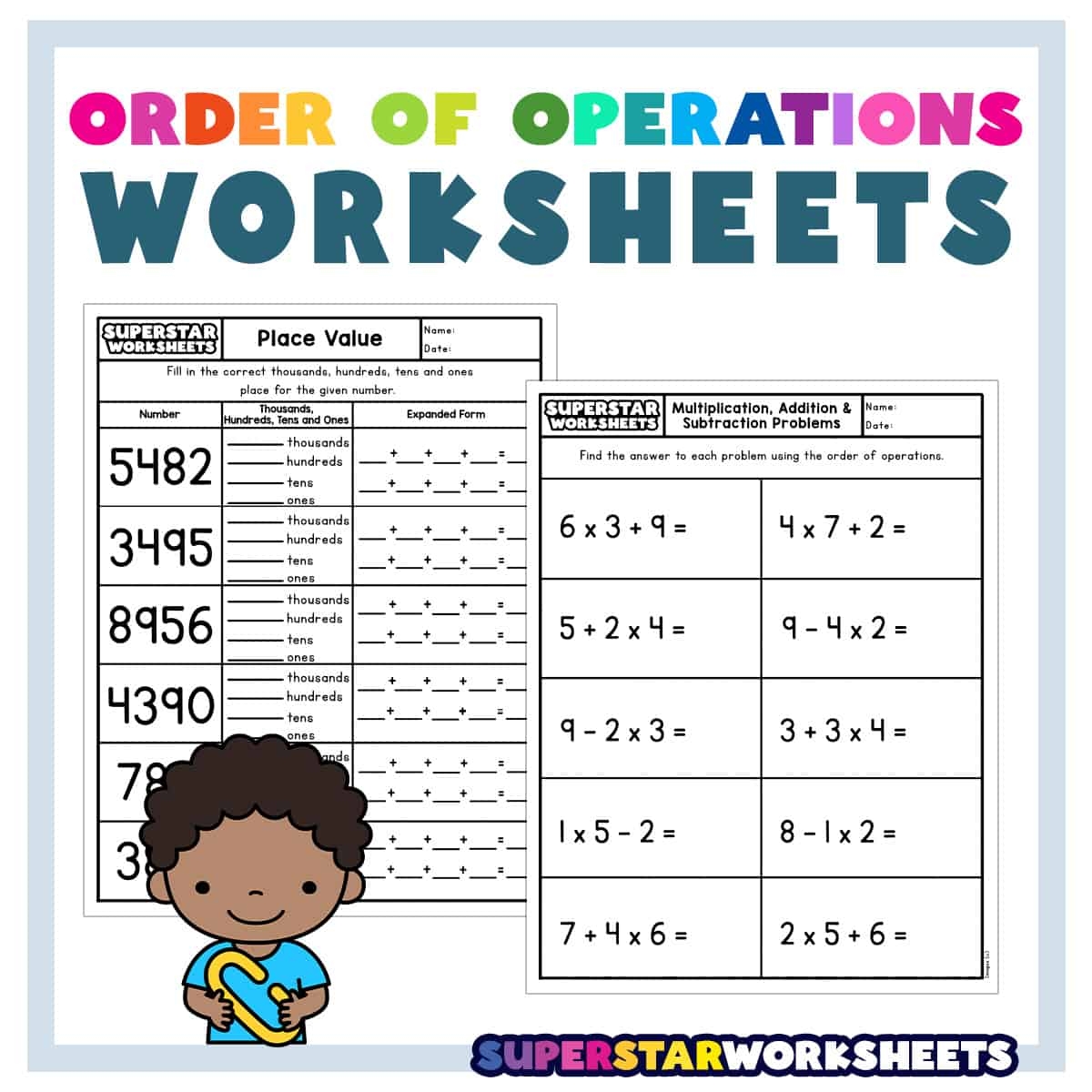 order operations worksheet