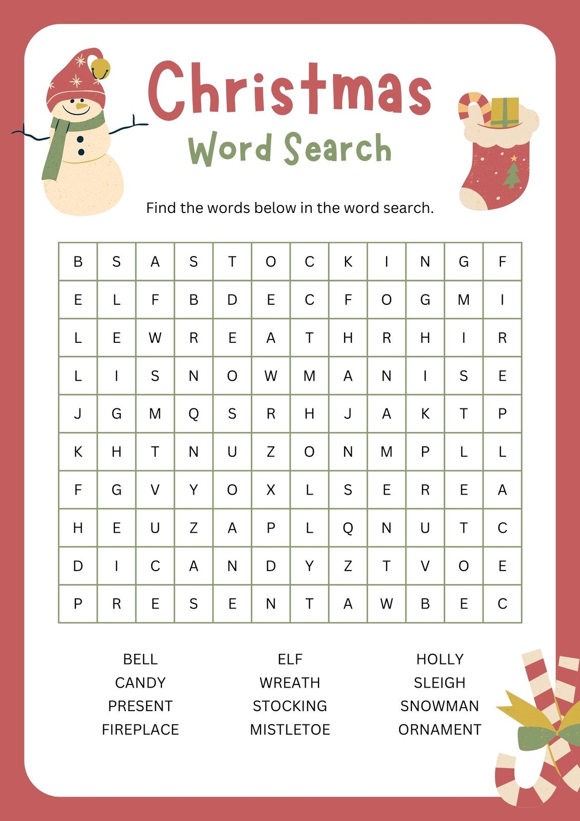 Page 2 Free Editable Christmas Worksheet Templates Canva