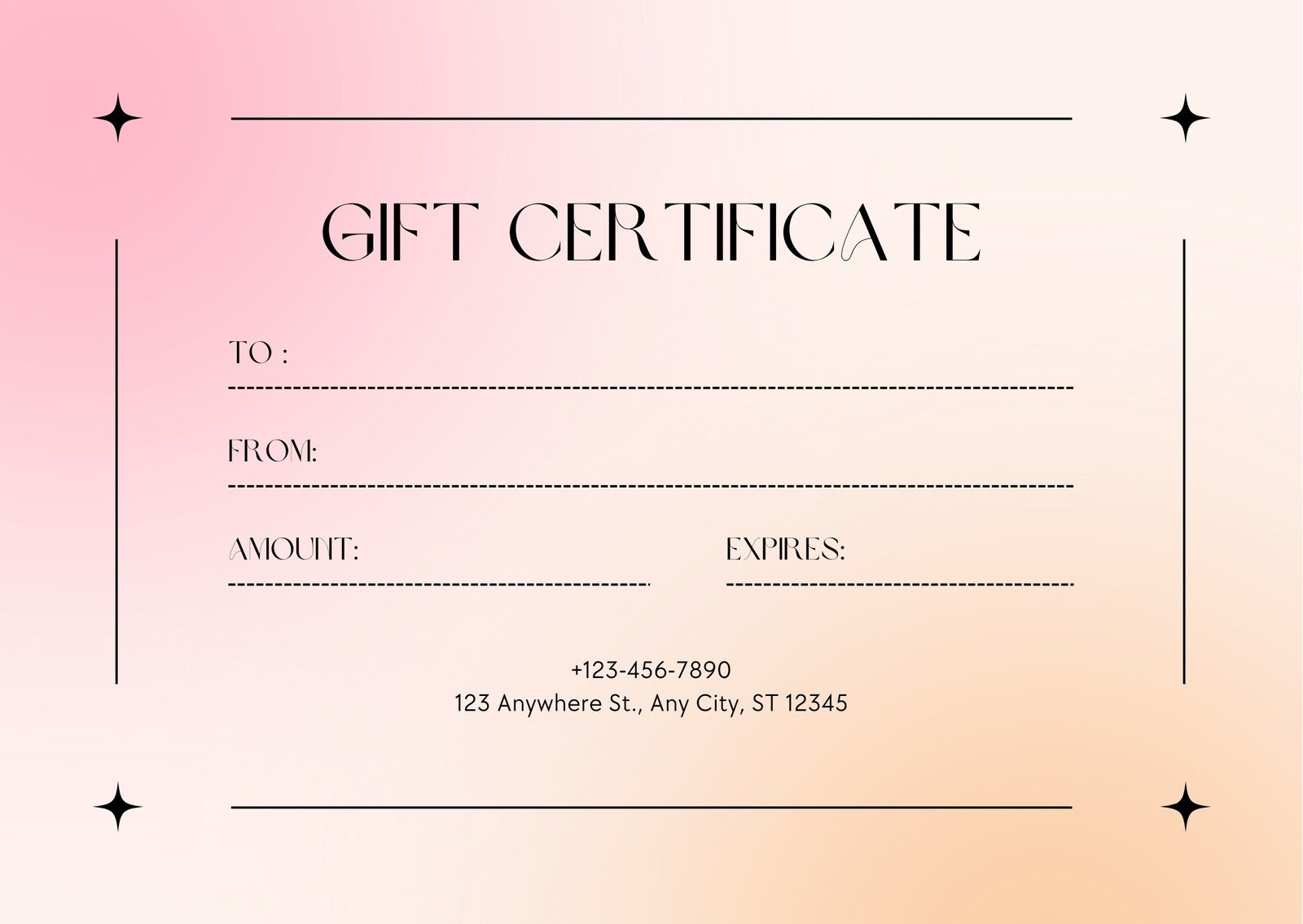 printable blank gift card template