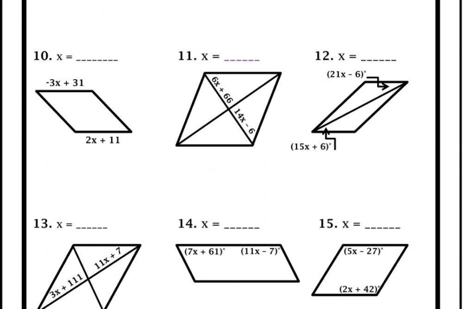 Parallelogram Properties Allenkt Live Worksheets Worksheets Library