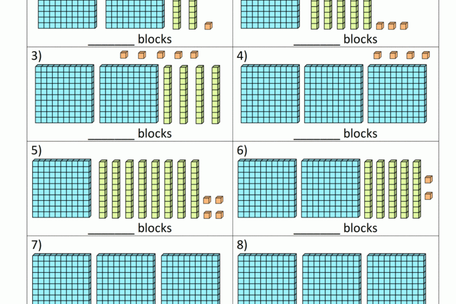 Place Value Blocks With 3 Digit Number