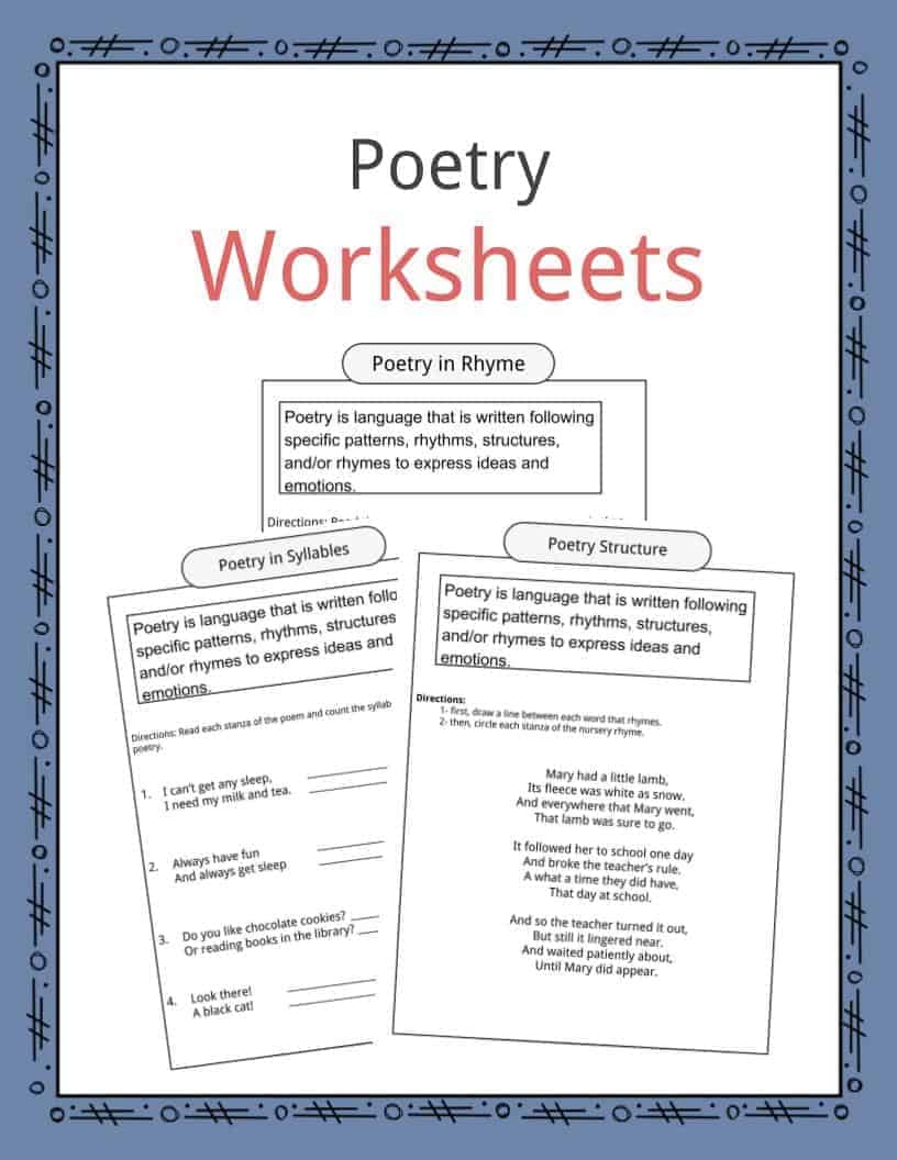 Poetry Worksheets Definition U0026 Examples For Kids