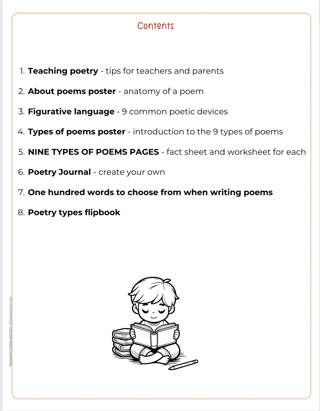Poetry Worksheets Exploring 9 Types Of Poems And Literary Devices For Elementary