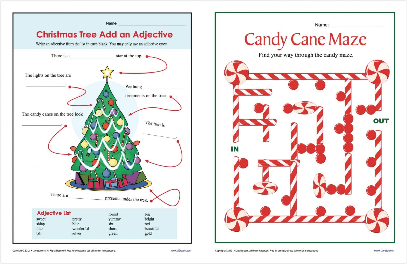 christmas worksheets pdf