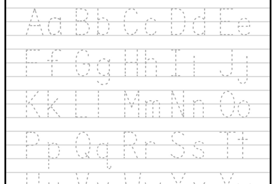 Printable A Z Letter Tracing Worksheet Capital And Lowercase Alphabetical Letter Tracing Ages 3 7 KG1 To Grade 2