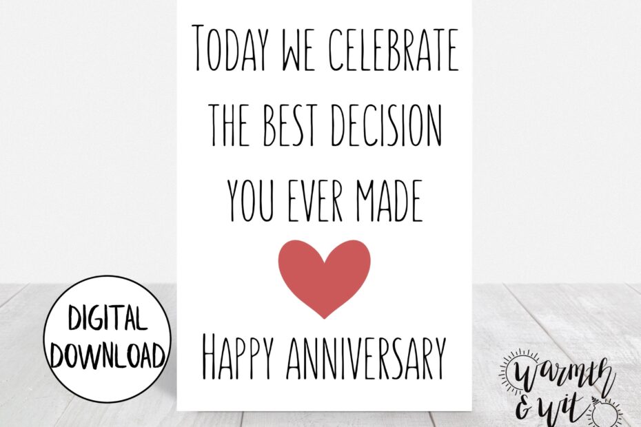 Printable Anniversary Card Funny Funny Anniversary Card For Husband For Wife For Boyfriend Digital Card 5x7 Card Printable Envelope Etsy