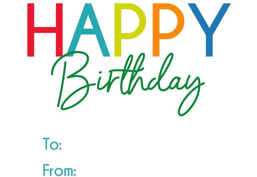Printable Birthday Gift Tag Happy Birthday Gift Card Instant