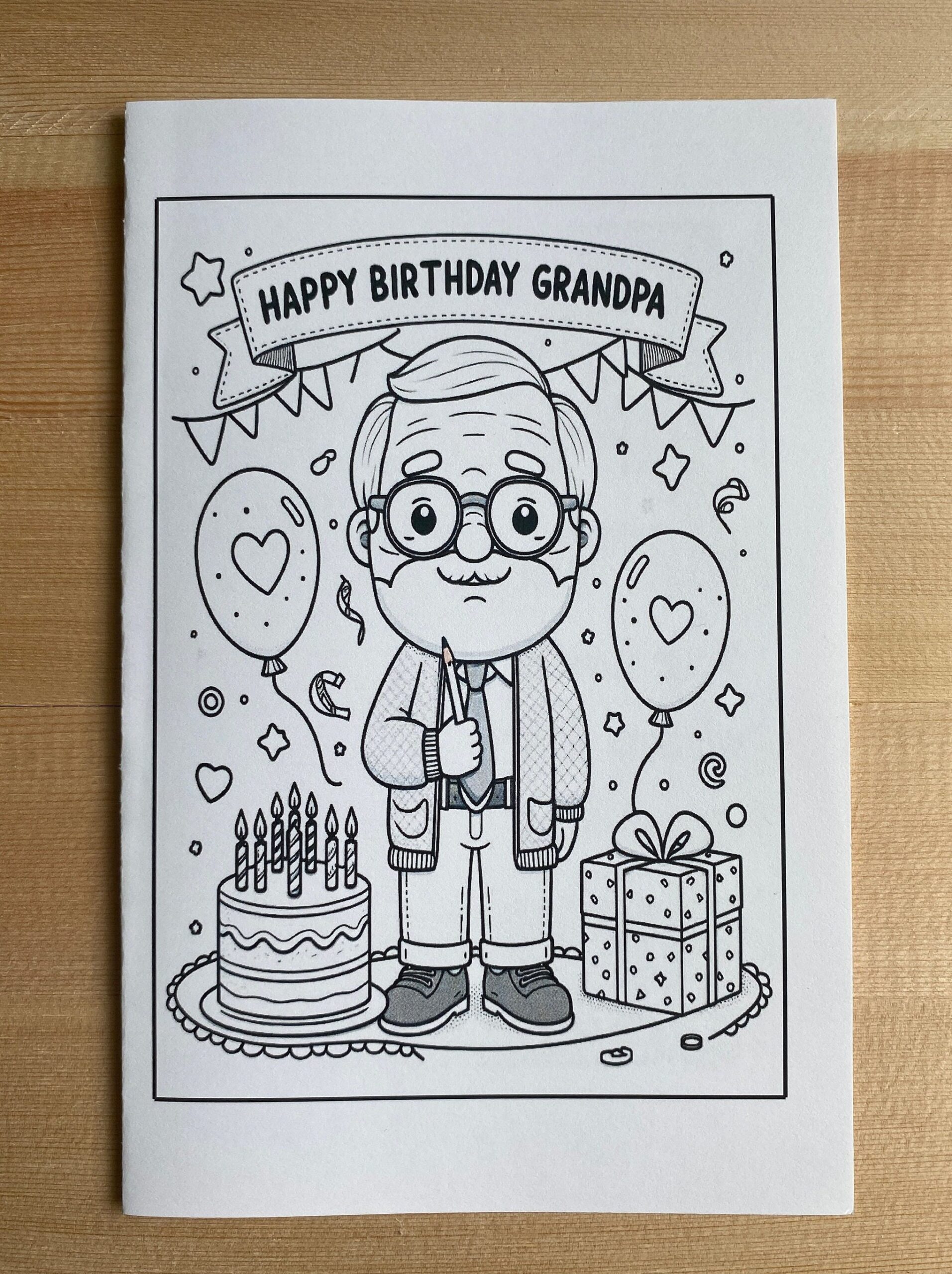 printable birthday cards to color for grandpa