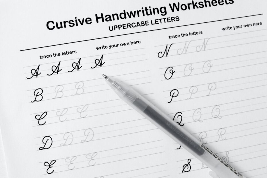 Printable Cursive Worksheets 9 Pages letters And Words For Middle School Kids And Up Adults PDF File Only Etsy