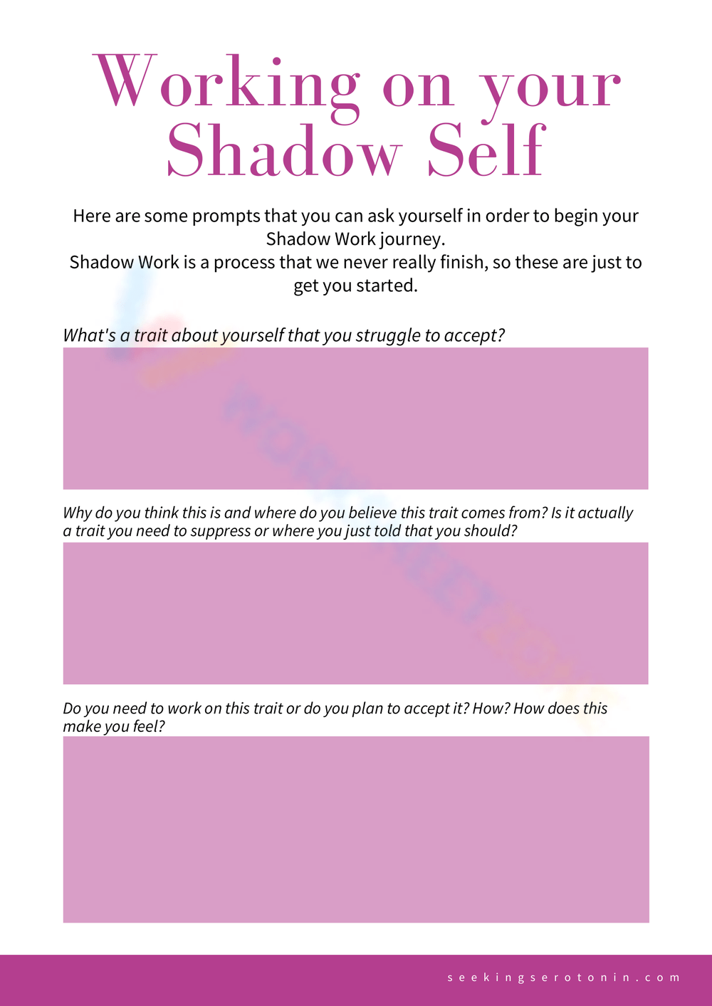 Printable Grade 9 Shadow Work Worksheets