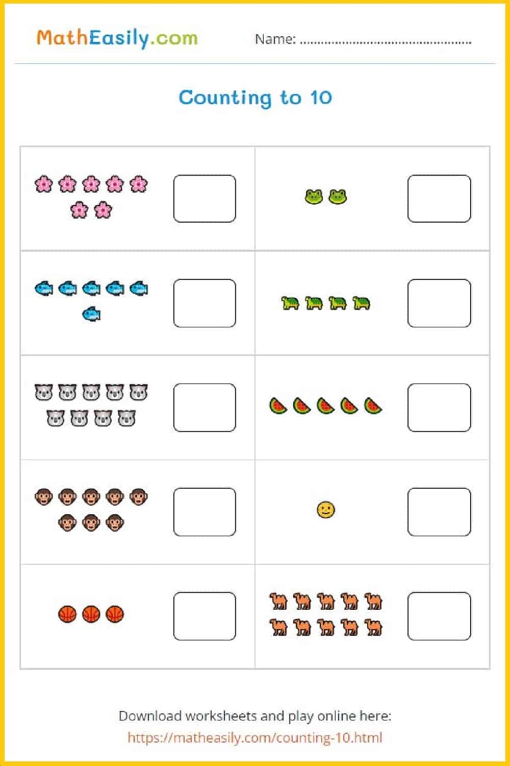 free kindergarten math worksheet