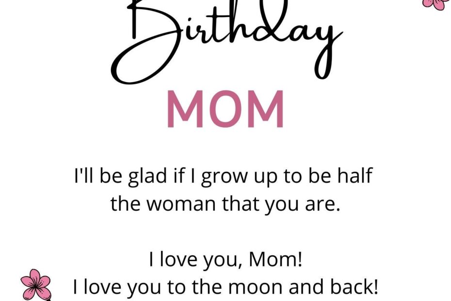 PRINTABLE Mom Birthday Card Pink Cute Birthday Card Digital Download Mummy Birthday Card Printable Birthday Card Instant Download A5 Card