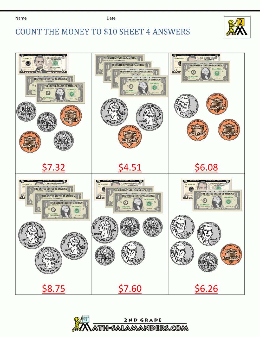 free money worksheets