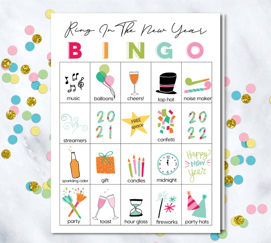 printable bingo cards for new year's eve
