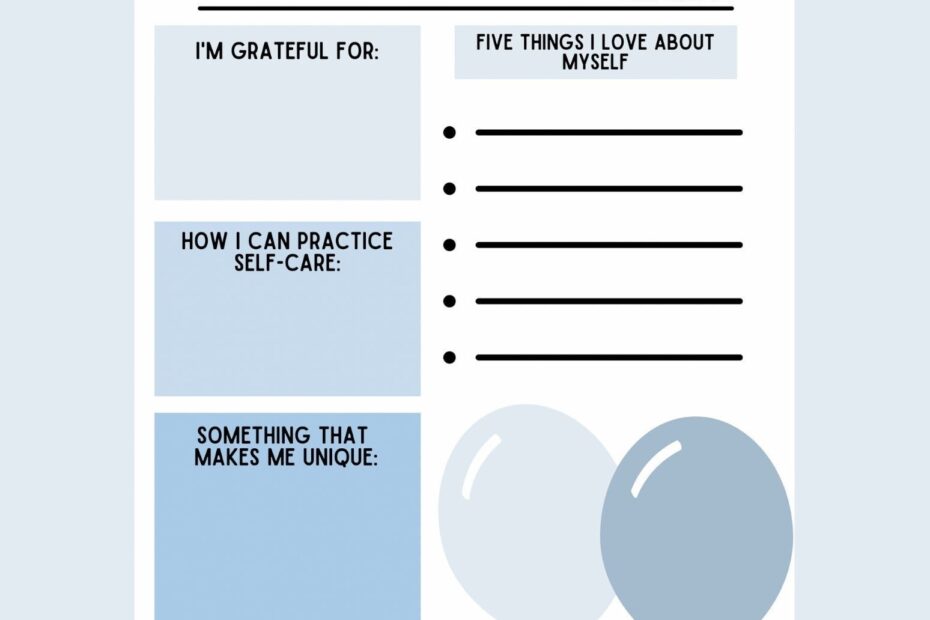 Printable Self compassion Worksheet Self love Journal