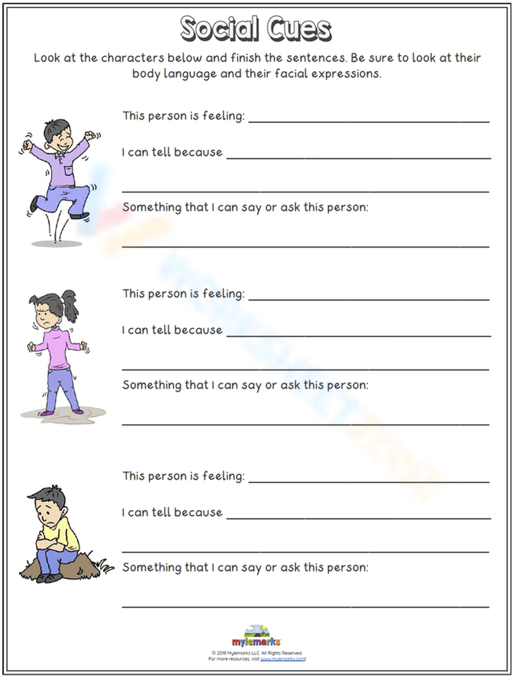 Printable Social Skills Worksheets