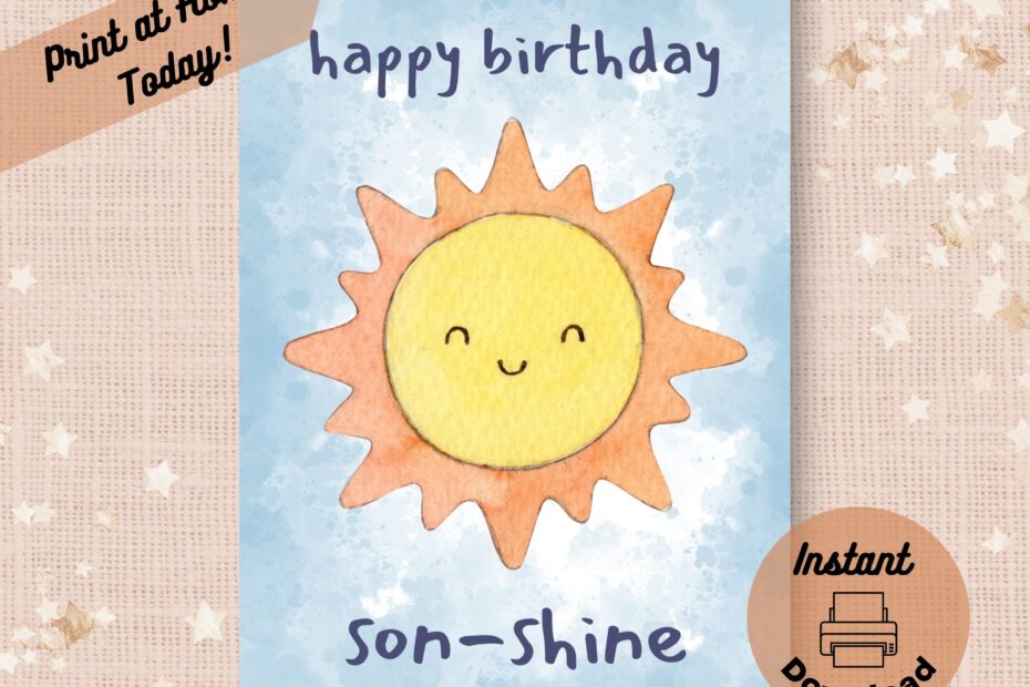 Printable Son Birthday Card Instant Download Print At Home Card Humorous Adult Son Birthday Card Sweet Funny Birthday Card From Parents Etsy