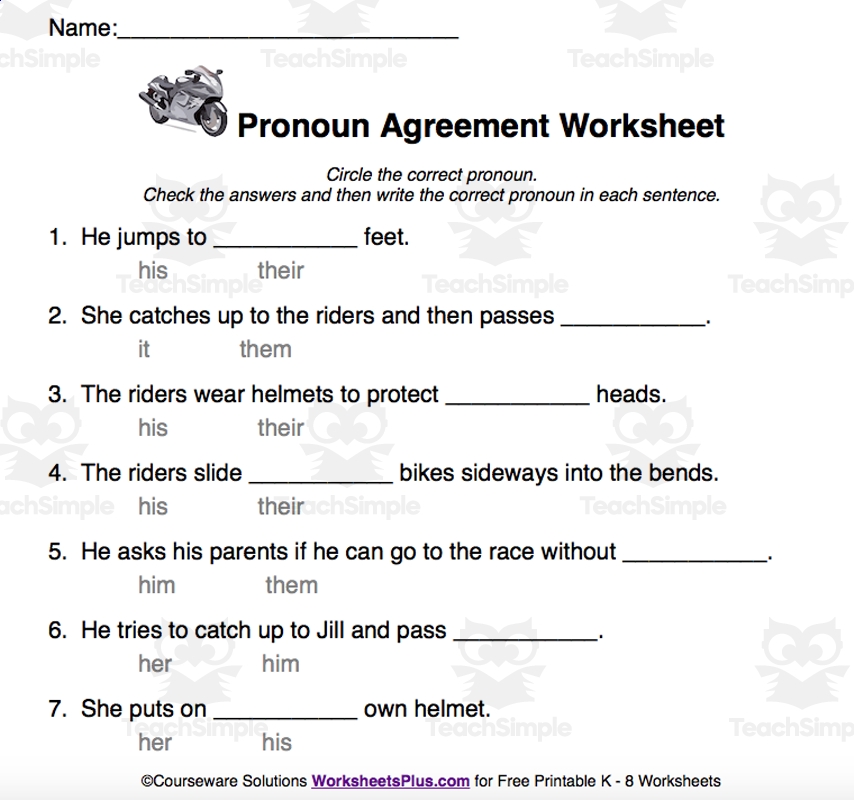 Pronoun Antecedent Agreement Worksheets And Task Cards For Grades 3 4