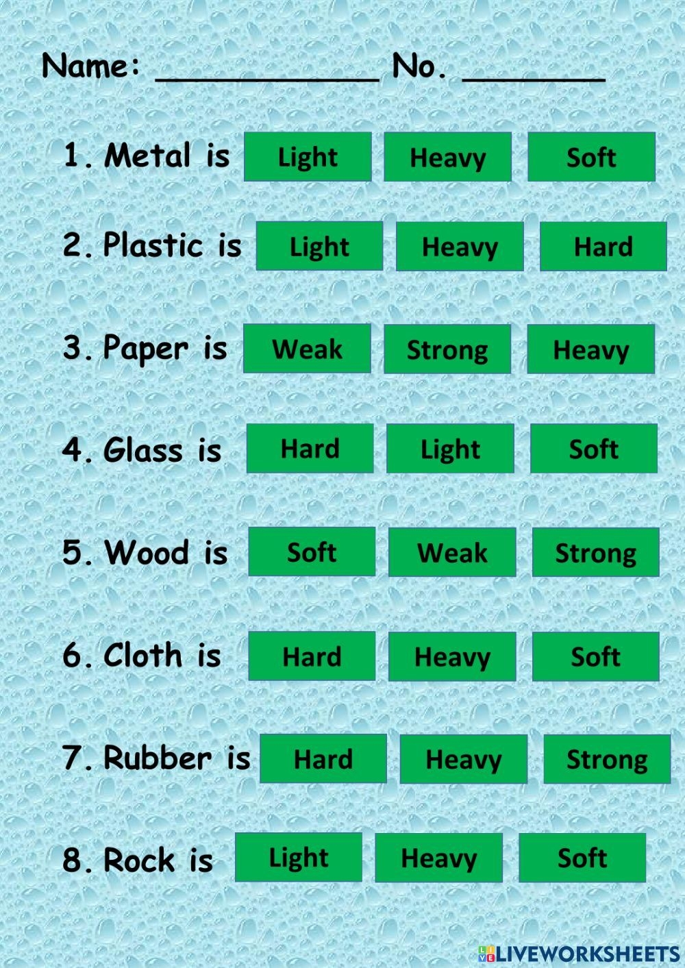 printable properties of materials worksheet pdf