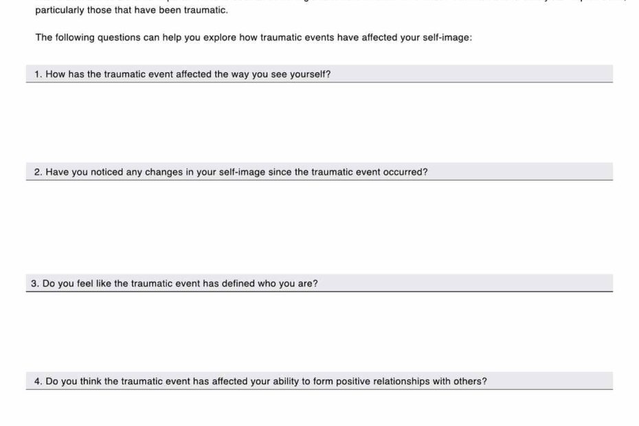 PTSD Worksheet U0026 Example Free PDF Download
