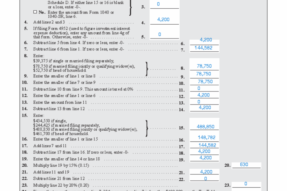 Qualified Dividends And Capital Gains Worksheet Page 33 Of 108
