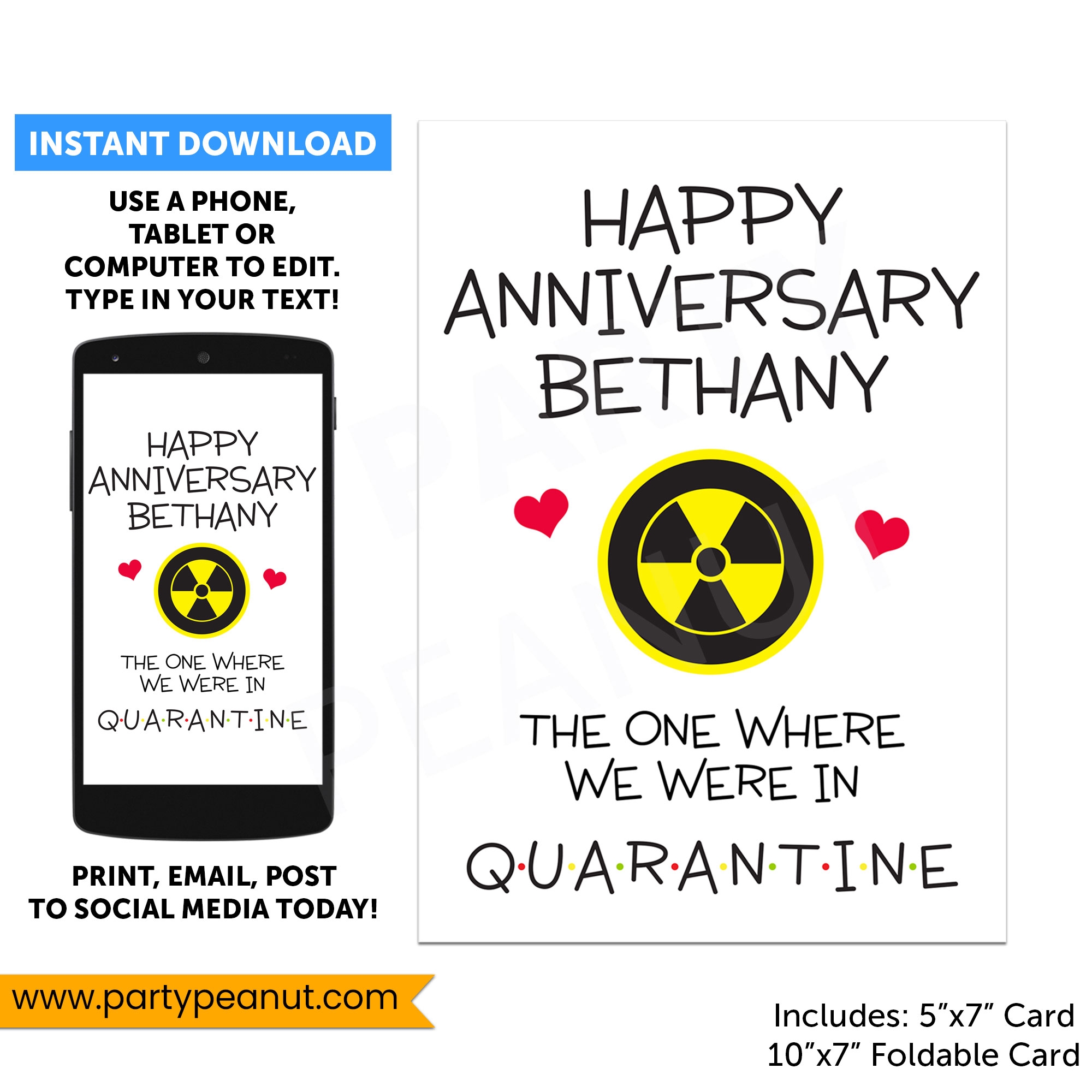 Quarantine Anniversary Card Party Peanut