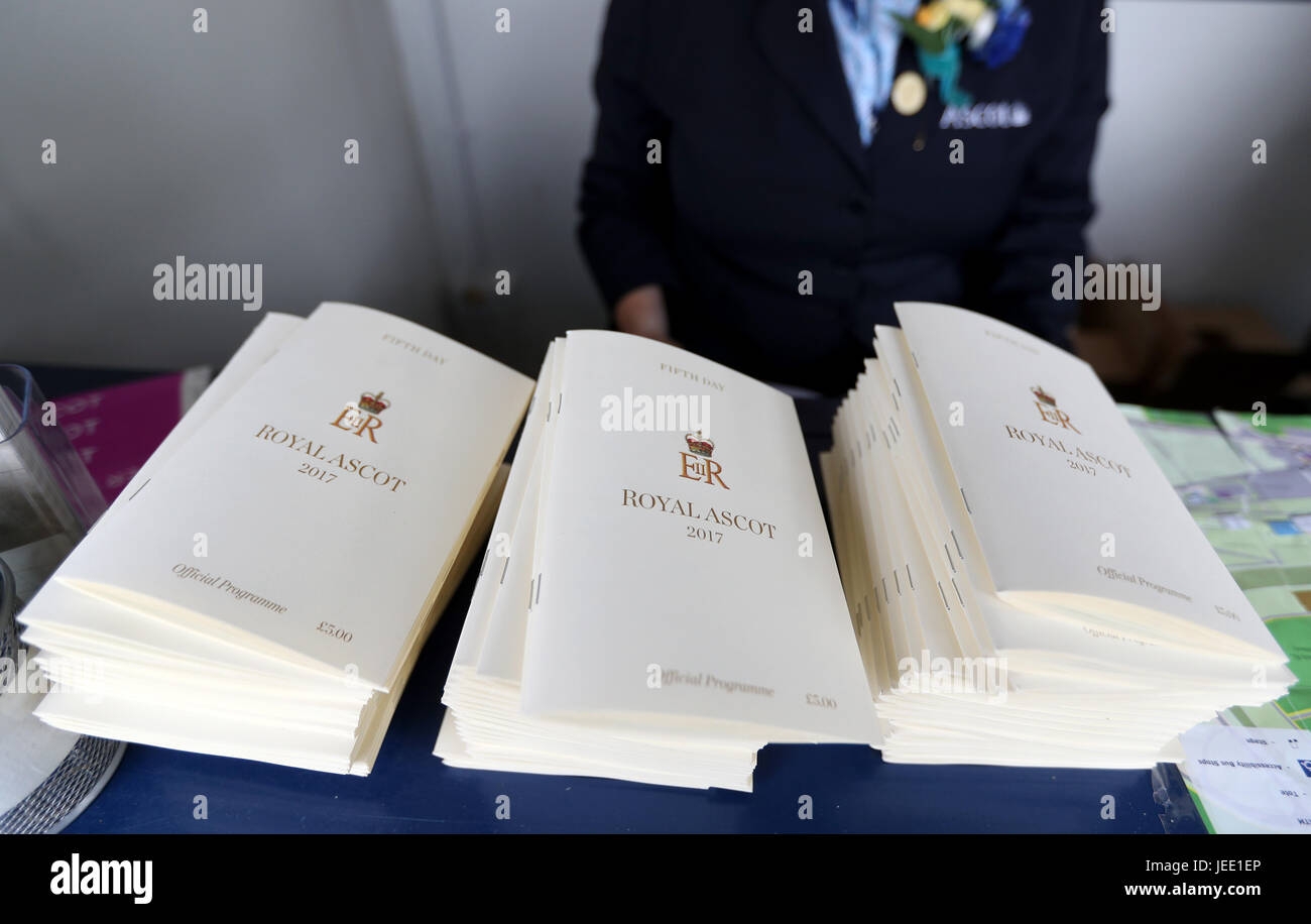 Race Cards On Sale During Day Five Of Royal Ascot At Ascot Racecourse Stock Photo Alamy