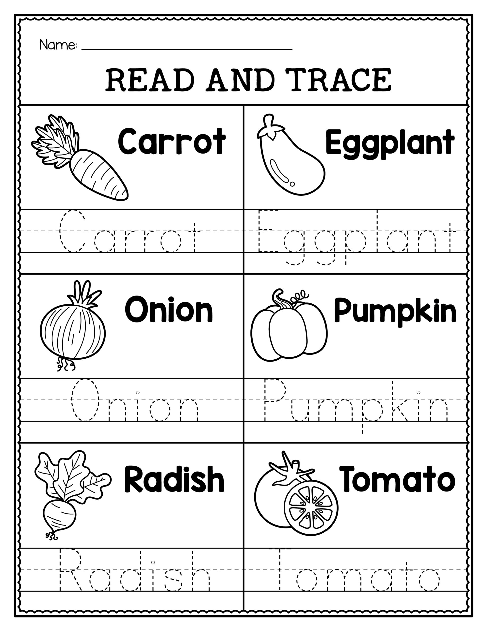Read U0026 Trace Worksheets 