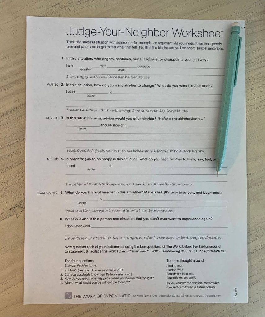 byron katie worksheet
